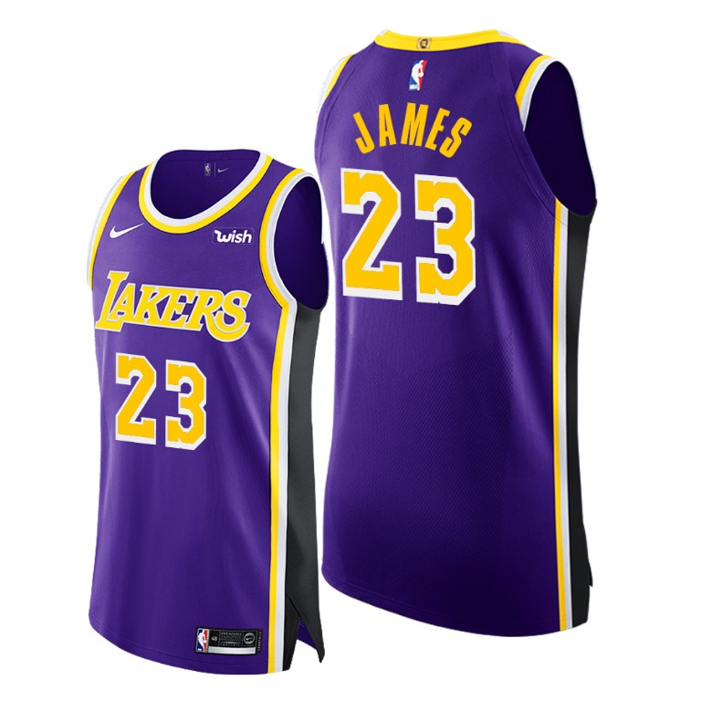 Men's Los Angeles Lakers LeBron James #23 NBA Authentic Statement Edition Purple Basketball Jersey HCP0083XN